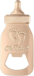 12 Pack Bottle Opener Baby Shower Favor For Guest,Cute Bottle Opener with Baby Footprints Neutral Baby Shower Decoration Supplies for Boy or Girl with Individual Packaging (Gold, 12)