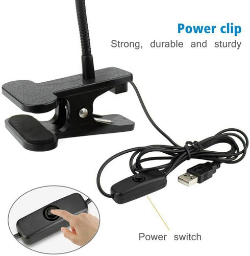 Clip on Light Reading Lights,Desk Lamps, Eye Protection Kids Desk Lamp, Flexible Night Light Reading Lamp,Desk Lamp(Black White)