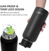DUIERA 32oz Stainless Steel Water Bottle Vacuum Insulated Water Bottle with Straw & Leak Proof Spout Lids, BPA Free, Keep Cold or Hot - Black