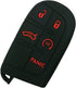 Coolbestda Rubber Smart 5 Buttons Key Fob Cover Remote Case Keyless Protector Jacket for 2018 2019 2020 2021 Jeep Grand Cherokee Compass Dodge Challenger Charger Dart Durango Journey Chrysler 300 200