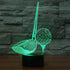 3D LED Golf Club Tool Night Light 7 Color Change LED Table Desk Lamp Acrylic Flat ABS Base USB Charger Home Decoration Toy Birthday Xmas Kid Children Gift