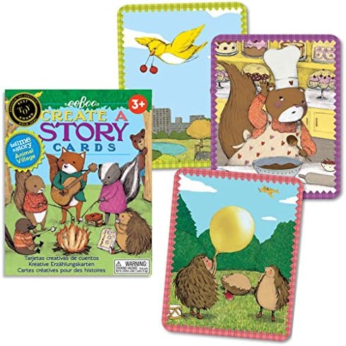 eeBoo: Animal Village Create A Story Pre-Literacy Cards, 36 Cards Included in the Set, Encourages Imagination, Creativity and Story-Telling, For Ages 3 and up