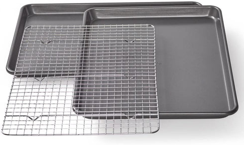 Chicago Metallic Professional Non-Stick Cookie/Jelly-Roll Pan Set with Cooling Rack, 17-Inch-by-12.25-Inch