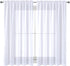 WPM WORLD PRODUCTS MART White Window Sheer Treatment Panels Beautiful Rod Pocket Voile Elegance Curtains Drapes for Living Room, Bedroom, Kitchen Fully Stitched, Set of 2 (White, 63" Inch Long)