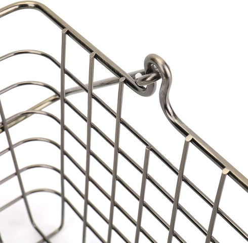 Yarlung 2 Pack Wire Storage Baskets, Small Hanging Metal Baskets Tote Farmhouse Decor Bin Organizer for Bathroom, Kitchen, Laundry Room, Removable Handle, Square, Bronze