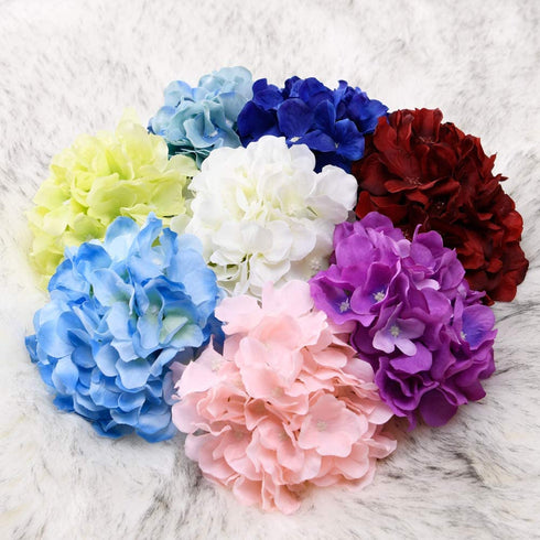AVIVIHO Blue Hydrangea Silk Flowers Heads Pack of 10 Full Hydrangea Flowers Artificial with Stems for Wedding Home Party Shop Baby Shower D©cor