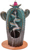Backflow Incense Burner Cactus-like Waterfall Ceramic Incense Holder- Aromatherapy Ornament with 20 Incense Cones +30 Incense Sticks +1 Mat +1 Tweezer for Home Office Yoga Decor Gift