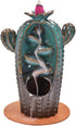 Backflow Incense Burner Cactus-like Waterfall Ceramic Incense Holder- Aromatherapy Ornament with 20 Incense Cones +30 Incense Sticks +1 Mat +1 Tweezer for Home Office Yoga Decor Gift