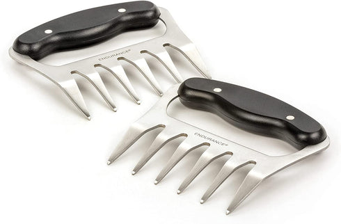 RSVP International Endurance Stainless Steel Meat Shredders, Set of 2 | Shred Meats, Toss Salads, & More | Contoured Handles with Easy Grip | Dishwasher Safe