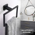 Towel Holder Matte Black, Angle Simple Stainless Steel Bathroom Hand Towel Rack, Square Towel Ring for Wall, 7.09-Inch