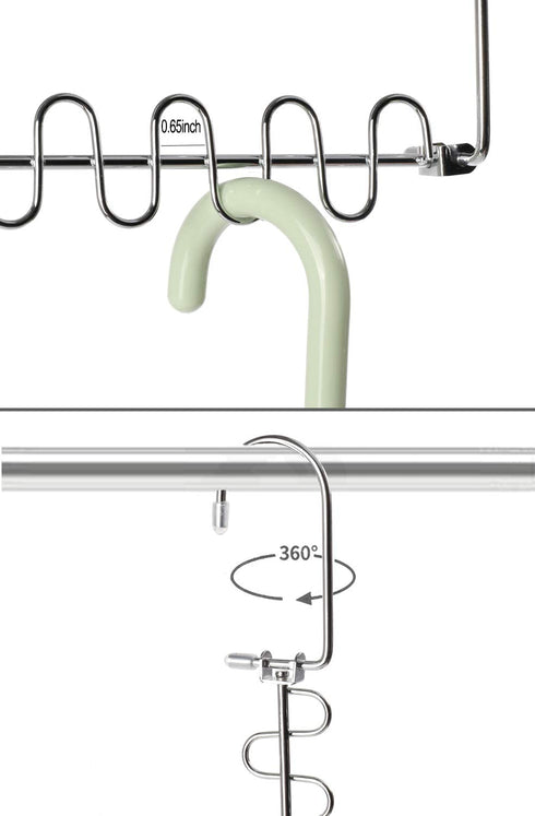 GEFTOL Metal Space Saving Hangers 12 Slots New Version Hanger Magic Cascading Hanger Closet Wardrobe Clothes Organizer(12 Pack)