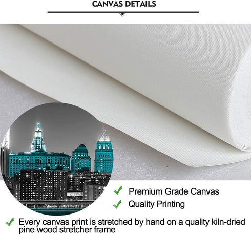 iKNOW FOTO 3 Panel Modern Black White and Blue New York City Wall Art Manhattan Skyline Bridge at Night Pictures on Canvas Print Painting Home Decoration Framed Art Work for Living Room 12x16inchx3pcs