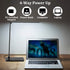 LED Desk Lamp, Touch Control Desk Lamp with 3 Levels Brightness, Dimmable Office Lamp with Adjustable Arm, Foldable Table Desk Lamp for Table Bedroom Bedside Office Study, 5000K, 8W, Black