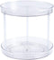 Lazy Susan Turnable Cabinet Organizer, Multifunctional 2 Tier 360 Rotating Clear Cabinet Organizer Large Spinning Spice Containers Cosmetic Can Organizers for Kitchen Pantry Bathroom