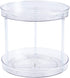 Lazy Susan Turnable Cabinet Organizer, Multifunctional 2 Tier 360 Rotating Clear Cabinet Organizer Large Spinning Spice Containers Cosmetic Can Organizers for Kitchen Pantry Bathroom