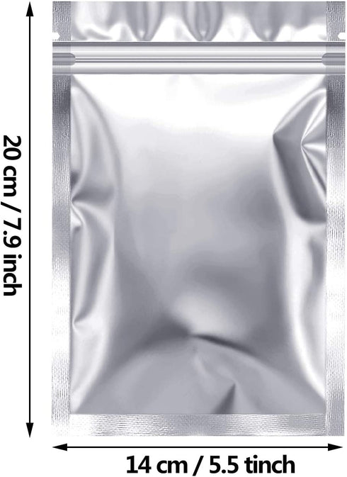 100 Pieces Storage Bags Holographic Packaging Bags Storage Bag for Food Storage (Silver, 2.5 x 7.9 Inch)