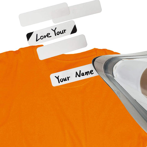 Writable Iron On Clothing Labels, Personalized Iron-on Fabric Labels Name Labels to Mark Your Clothes for School Uniform, College, Day Care and Uniforms (200)