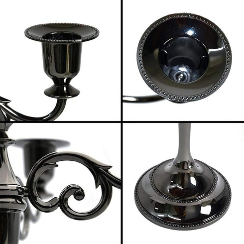 VINCIGANT Black Candle Holders Fireplace Candelabra for Taper Candle,Dinning Room Table Centerpieces Decoration,Christmas