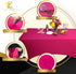 Fuchsia 6ft Tablecloth Rectangular Spandex Linen - Table Cloth Fitted Cover for 6 Foot Folding Table, Wedding Linens Banquet Cloths Rectangle Covers