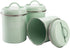 Fasmov 3 Pack Airtight Kitchen Canister Decorations with Lids, Turquoise Metal Rustic Farmhouse Country Decor Containers for Sugar Coffee Tea Storage, Green
