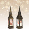 DUWIN 2 psc Christmas Water Lantern Glitter? LED Christmas Lantern Snow Globe Indoor and Hutdoor Christmas Holiday Home Decoration Suitable for Bar, Living Room, Holiday Party(Without Battery)(A)