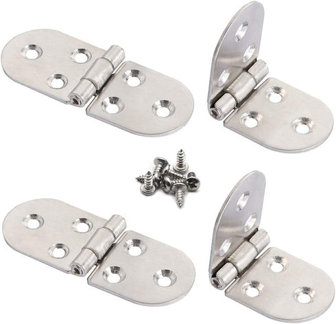4Pcs 90 Degree Solid Hinge ?Cabinet Door Hinges, Flush Cabinet Hinges? with Screws ?Silver?