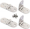 4Pcs 90 Degree Solid Hinge ?Cabinet Door Hinges, Flush Cabinet Hinges? with Screws ?Silver?