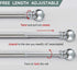 1 Inch Adjustable Curtain Rod Set-Silver Curtain Rods for Windows 34 to 68"- Sturdy Single Drapery Rod for Sliding Door, Bedroom, Kitchen,Living Room (With 2 Brackets)