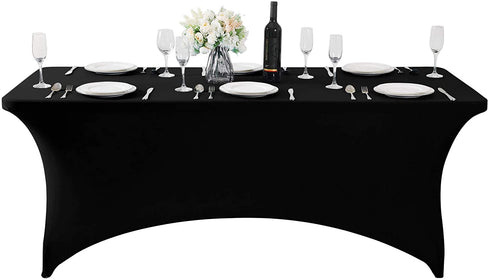 Hezuzo Spandex Table Cover for 6Ft or 4fT or 8ft Table Universal Fitted Stretch Tablecloth for Party, Banquet, Wedding and Events