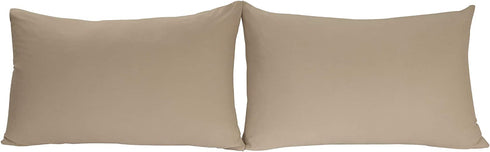 Stretch Pillowcases - Micro Jersey Knit & Ultra Soft, Standard Size - Set of 2 Pillow Cases, Taupe