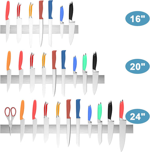 Knife Strip,Magnetic Knife Strip 24 Inch,Stainless Steel Powerful Magnetic Knife Holder for Wall for Kitchen Knife Magnetic Tool Holder,magnetic ‹knife rack