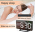 Digital Clock LED Display, Electric Alarm Clock 6.8'' Mirror Surface with Dimming Mode, 3 Levels Brightness, Dual USB Ports Modern Decoration for Makeup Home Bedroom Decor (M)