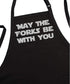 May The Forks Be with You Black Star Wars Aprons, Two Pockets, Fully Adjustable