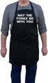 May The Forks Be with You Black Star Wars Aprons, Two Pockets, Fully Adjustable