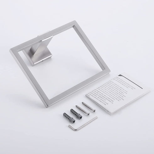 KES Bath Towel Ring Towel Hanger SUS 304 Stainless Steel Bathroom Accessories Contemporary Hotel Square Style Wall Mount, Brushed Finish, A2480-2