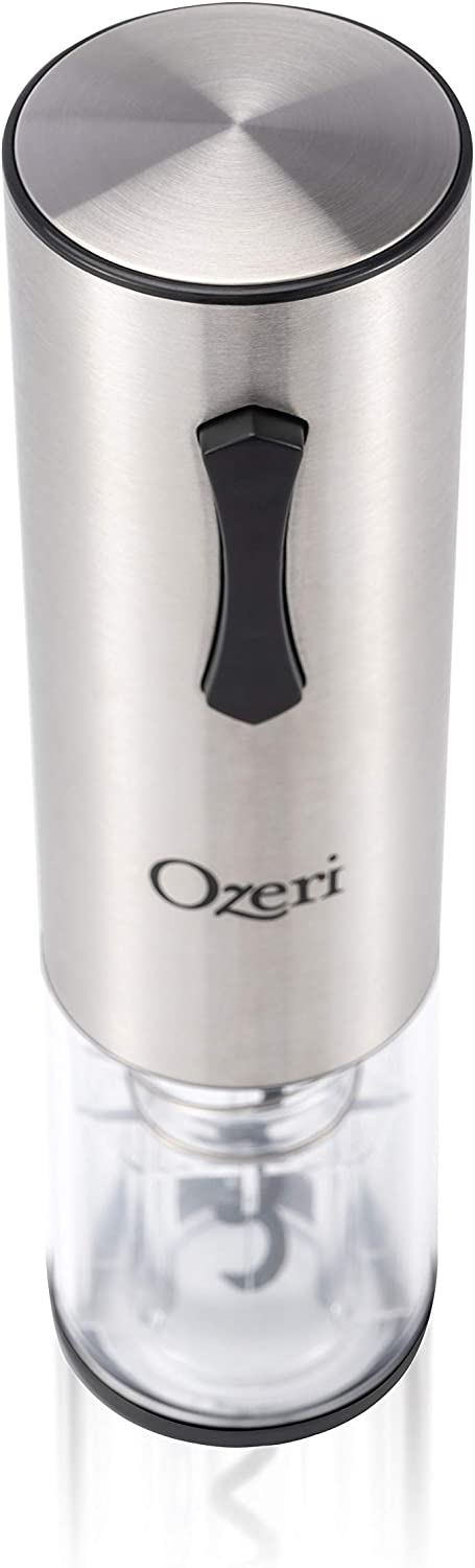 Ozeri Travel Series USB Rechargeable Electric Wine Bottle Opener, Stainless Steel