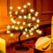 Cherry Blossom Tree Light,17inch 40LED Lighted Tabletop Artificial Flower Bonsai Tree Lamp USB Powered by ZHOUDUIDUI for Home Decor Room Office Party Wedding Christmas Decorations(Warm White)