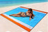 TotalPluz Large Beach Blanket, Lightweight, Unfadeable, Sand Free, Waterproof Mat, for Picnic, Hiking, Camping, Seats 4-7 Adults. Hand and Machine Washable