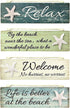 Relax By the Beach Welcome Life is Better Painted Wood Block Signs Set of 4