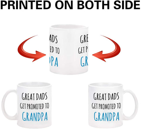 Great Dads Get Promoted to Grandpa Mug Fathers Day Mugs Grandpa Coffee Mug Fathers Day Mugs Grandpa Mug Ideas for Grandpa Grandfather from Granddaughter Grandson Grandkids 11 Oz