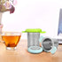 LaLa Dloce Tea Infuser Set of 2, Stainless Steel Tea Strainer Filter with Silicone Handle for Reusable Loose Leaf Grain Teapots, Mugs and Cups to Steep Tea with Lid