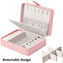 Travel Jewelry Organizer for Women, QBestry PU Leather Travel Jewelry Case Portable Mini Jewelry Box Organizer Storage Small Travel Necklace Earring Holder Organizer for Girls Christmas Birthday Gift, Light Pink