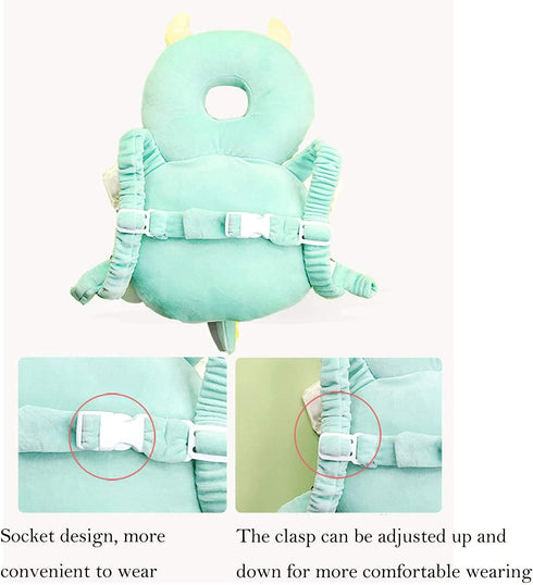 Baby Head Protector, Baby Walking Head Protection Backpack, Baby crawling Head Protection Backpack cushion, Adjustable Toddlers Head Safety Pad pillow Cushion, Suitable for Age 4-30 Months