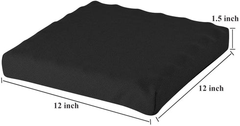 baibu 12 Inches Non Slip Stool Cushion Square, Soft Bar Stool Cushion with Ties Memory Foam Square Seat Cushion for Stackable Kitchen Stools - One Pad Only, Black (12'' (30CM))