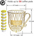 Golden K Cup Holder, 50 Coffee Pod Holder, Large Capacity Kcups Pod Organizer for Coffee Bar Decor, Coffee Pod Storage Basket Accessories for Counter, Table