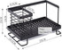 ORZ Sink Caddy Organizer Countertop, Holder for Sponge Brush Soap Dish Dishcloth with Drain Pan Stainless Steel for Kitchen Black¦