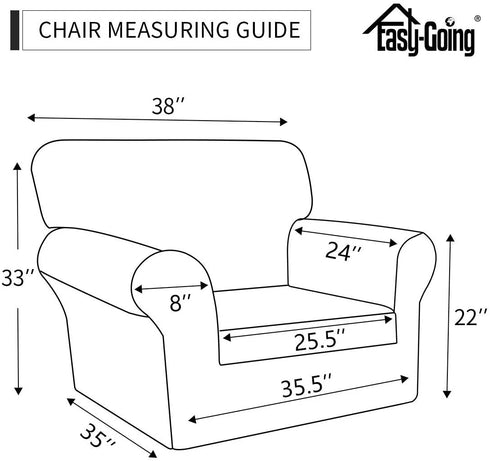 Easy-Going Sofa Slipcover Chair Cover Waterproof Couch Cover Washable Sofa Cover Non-Slip Fabric Furniture Protector with Pocket for Pets Covers Pets Kids Children Dog Cat (Chair, Peacock Blue)