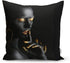 Ysahome Modern Art Theme Throw Pillow Cover - Photograph Pattern Square Cushion Cover - Woman Throw Pillow Case - African American Girl Decorative Accent Pillow, 18x18 Inches, Black (Set of 4)