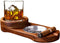 Cigar Ashtray Coaster Whiskey Glass Tray and Cigar Holder, Wooden Ash Tray, Slot to Hold Cigar, Cigar Rest, Cigar Accessory Set Gift for Men Dad, Great Decor for Home,Office or Bar