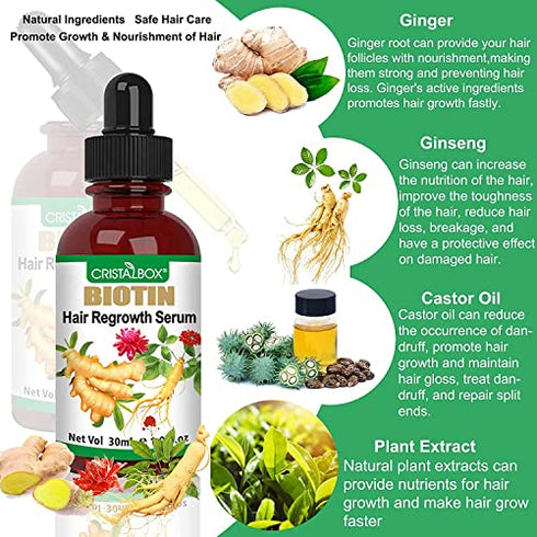 5 PACK Ginger Oil for Hair Growth,Hair Growth Serum,Biotin Hair Growth Oil,Hair Growth Ginger Serum for Men and Women,Hair Growth Treatment,Hair Loss Treatment,Promotes Thicker,Growth Hair